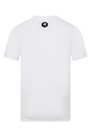 Macmaison White Tee Black Outline M Logo